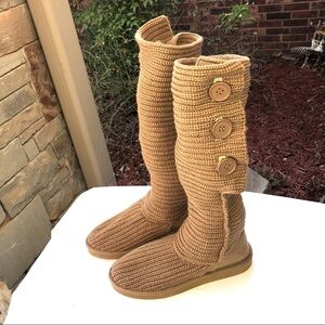 NIB Jazzberry Knit Tan Sweater Boots Wm 10M